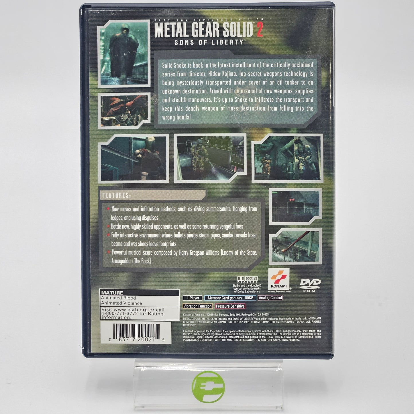 Metal Gear Solid 2 (Sony PlayStation 2 PS2, 2001)