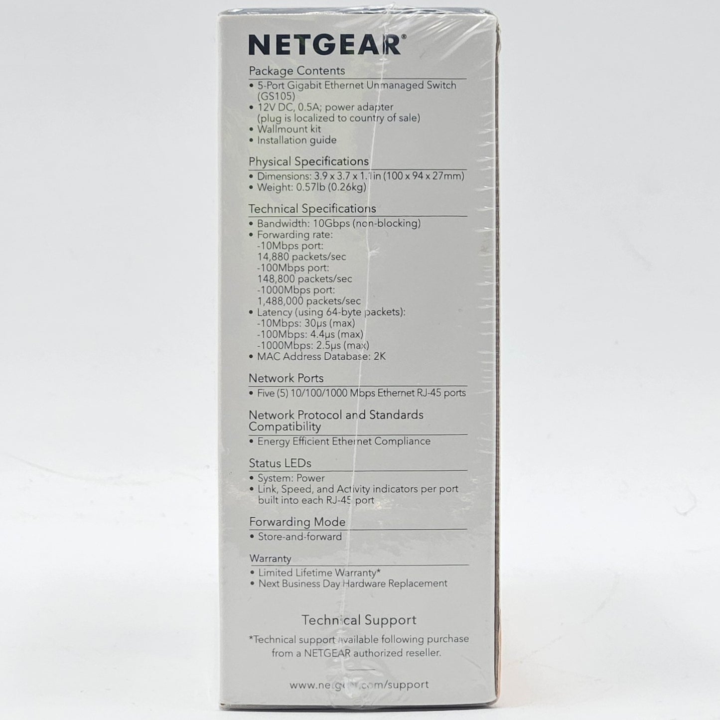 New Netgear ProSAFE 5-Port Gigabit Unmanaged Switch GS105