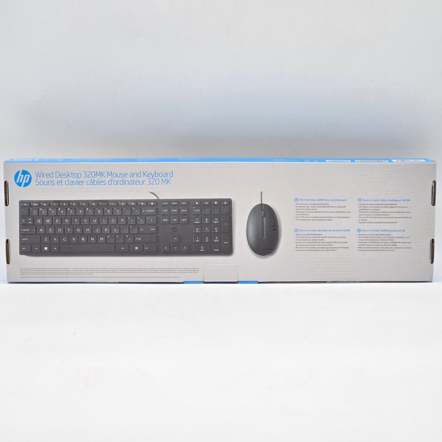 New HP Wired Desktop 320MK Mouse and Keyboard L94484-001