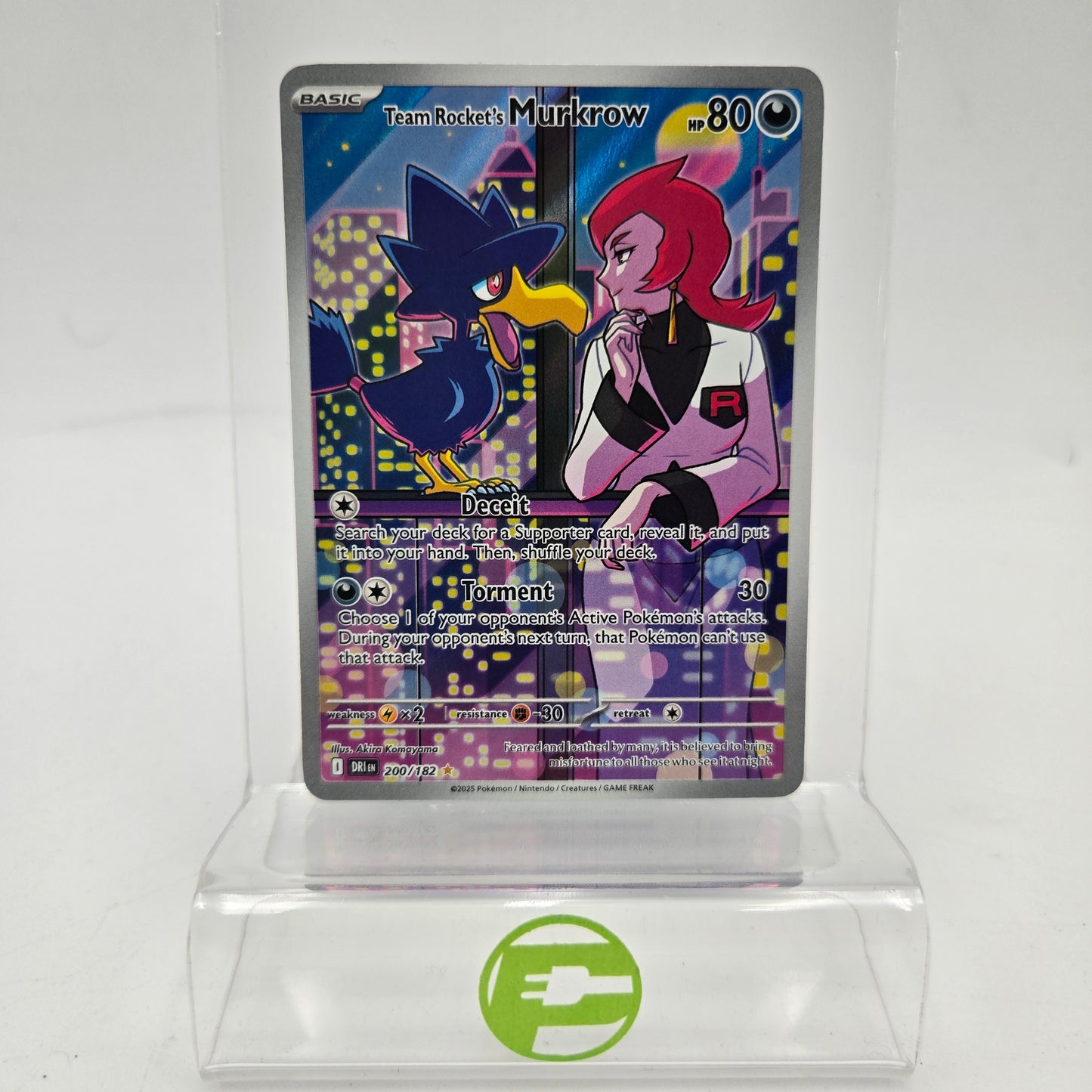 Pokémon TCG Team Rocket's Murkrow 200/182 SV10 Destined Rivals Illustration Rare