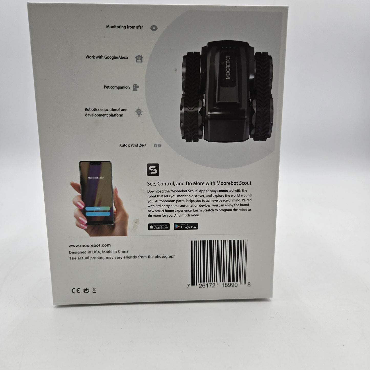 Moorebot Scout AI-powered Tiny Robot for Indoor and Outdoor Monitoring MODEL E