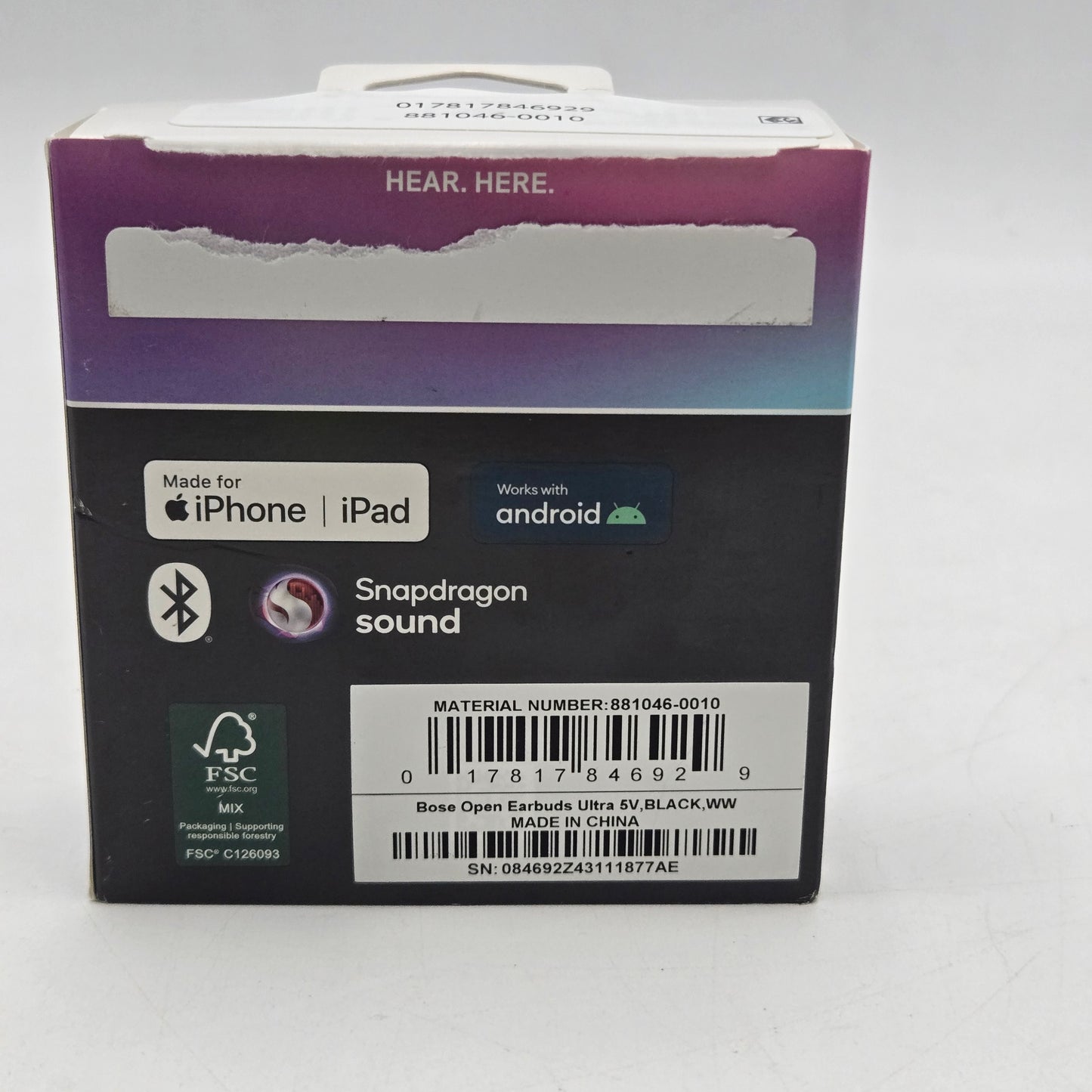 New (Open Box) Bose Ultra Wireless Open Earbuds Black