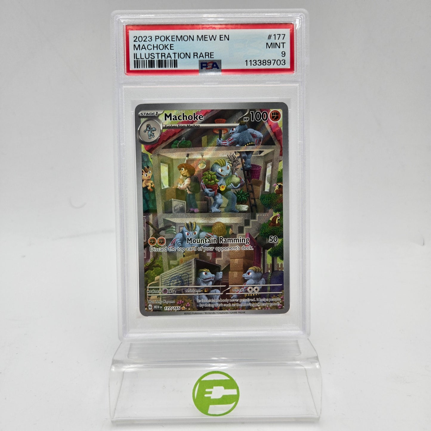 Pokémon TCG Machoke 177/165 - SV: Scarlet & Violet 151 Illustration Rare PSA 9