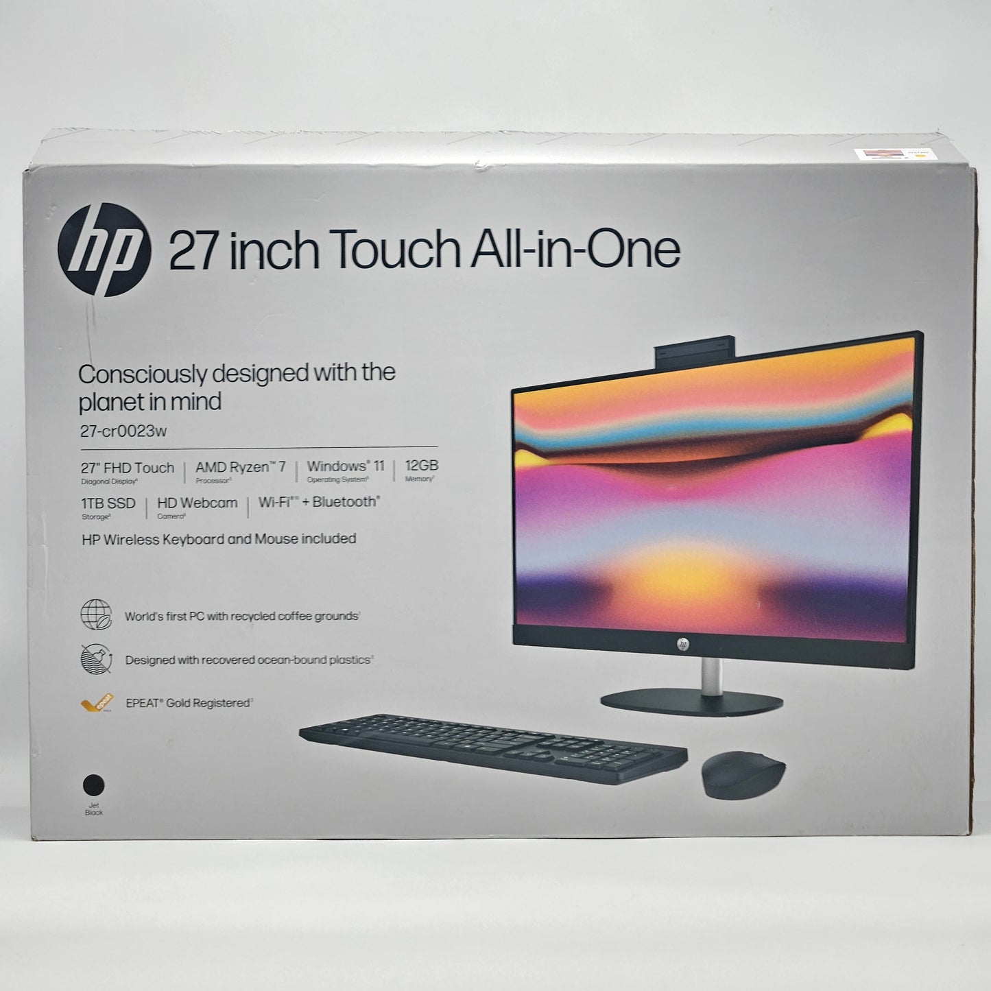 New HP AIO 27-cr0023w 27" AMD Ryzen 7 2.00GHz 12GB RAM