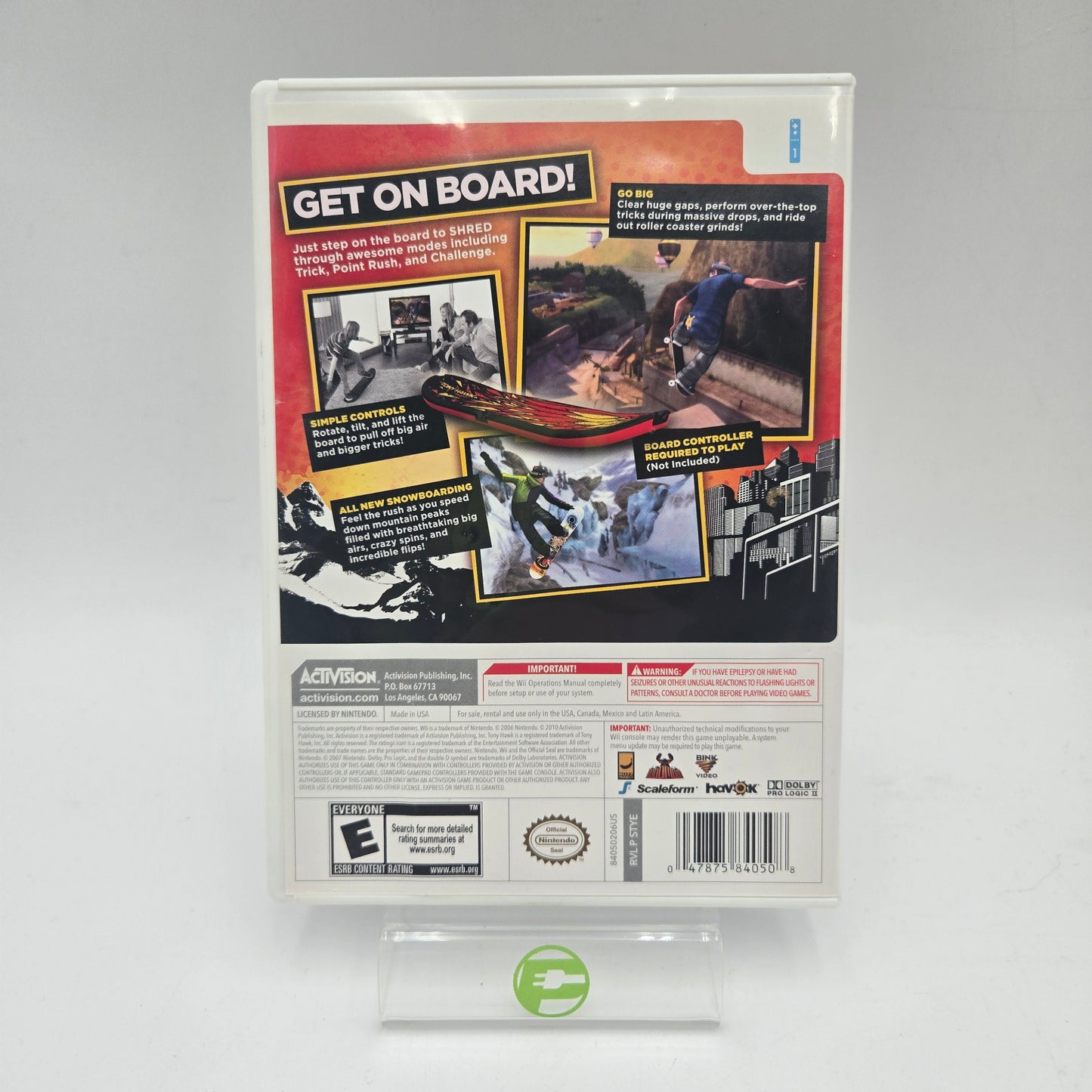 Nintendo Wii Wireless Skateboard w/ Tony Hawk: Ride + Tony Hawk: Shred & Dongle