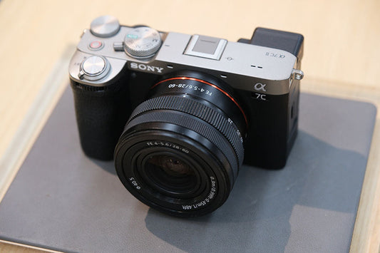 Mirrorless digital camera displayed for resale at PayMore Wake Forest
