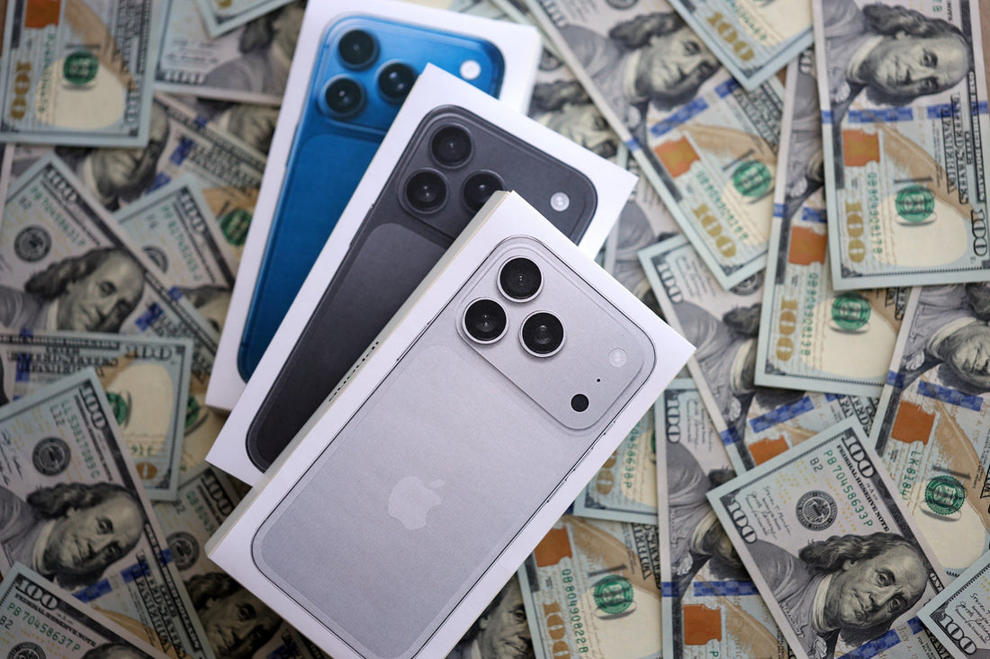 Display of iPhone 11 and newer models available at PayMore Wake Forest