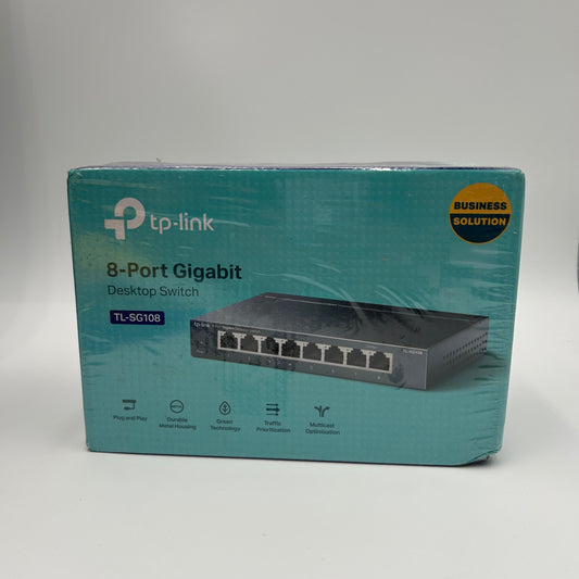 New TP Link 8 Port Gigabit Desktop Switch TL-SG108(UN)