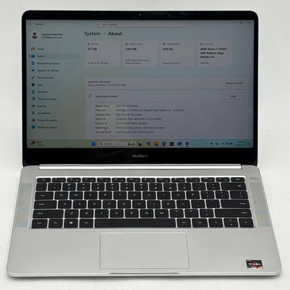 Huawei MateBook D KPL-W00 14" Ryzen 5 2500U 2.0GHz 8GB RAM 256GB SSD Radeon Vega