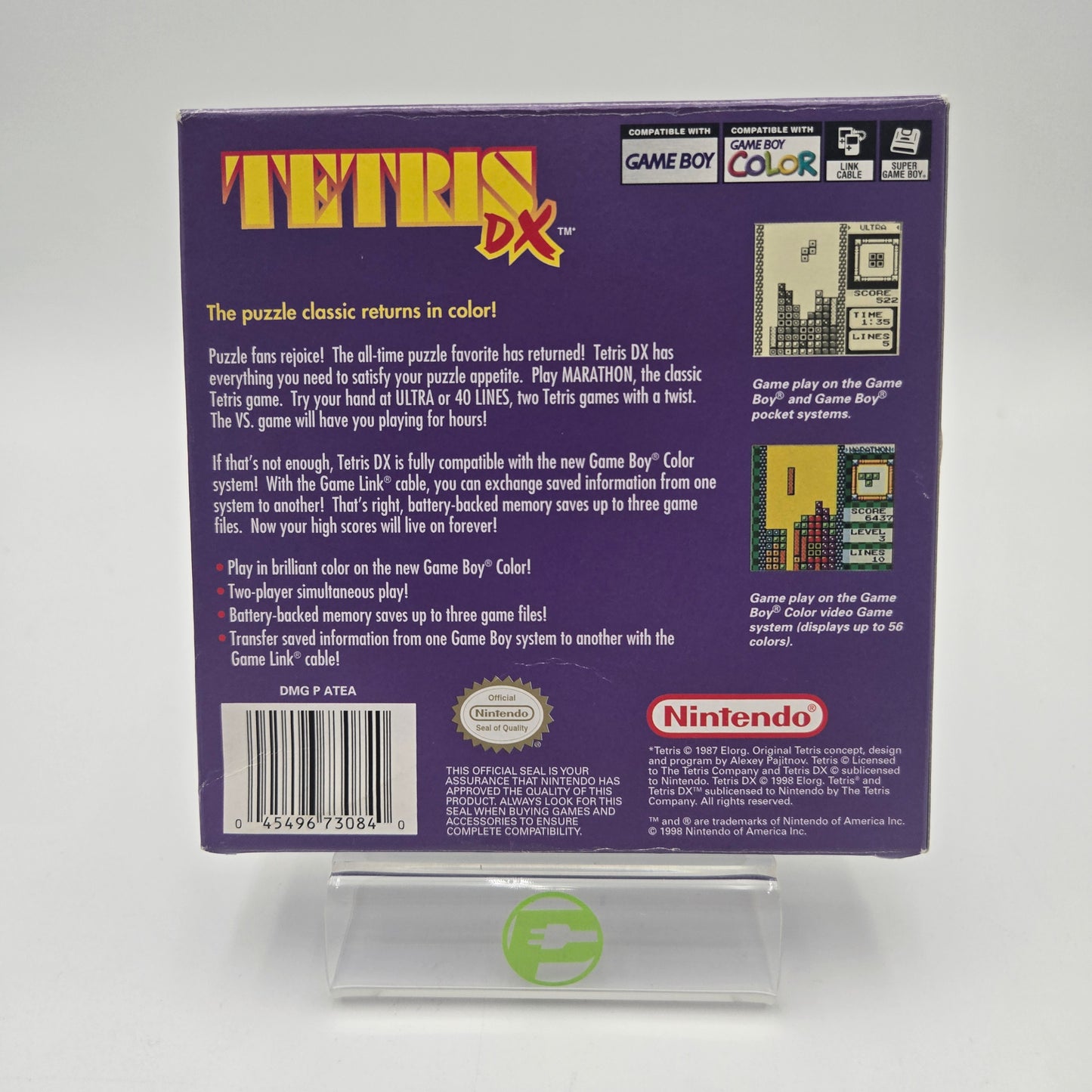 Tetris DX (Nintendo GameBoy Color, 1998) CIB