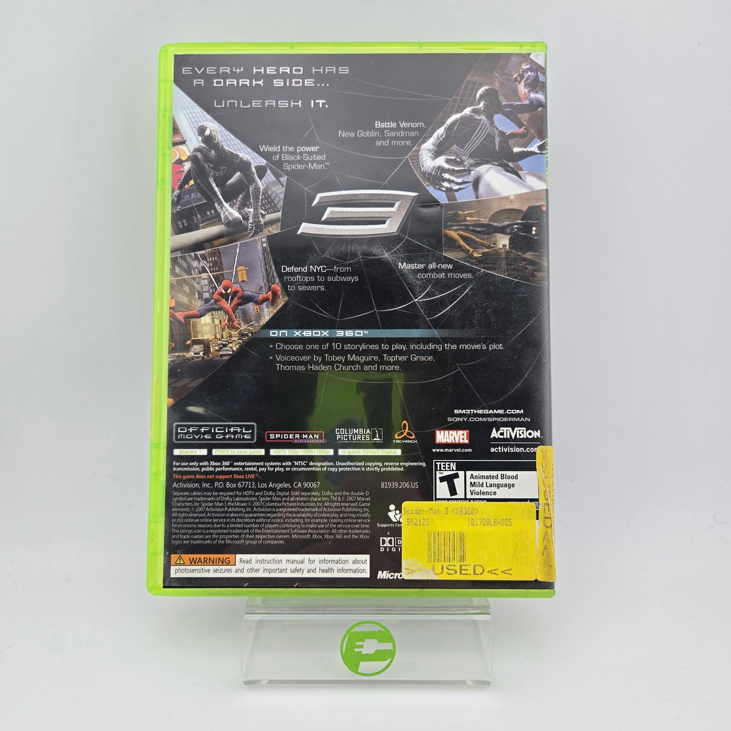 Spiderman 3  (Microsoft Xbox 360,  2007)