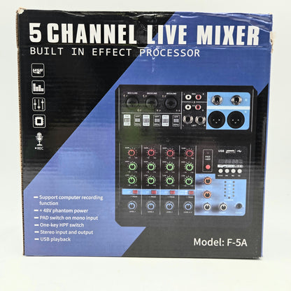 5 Channel Live F-5A Compact Analog Audio Mixer