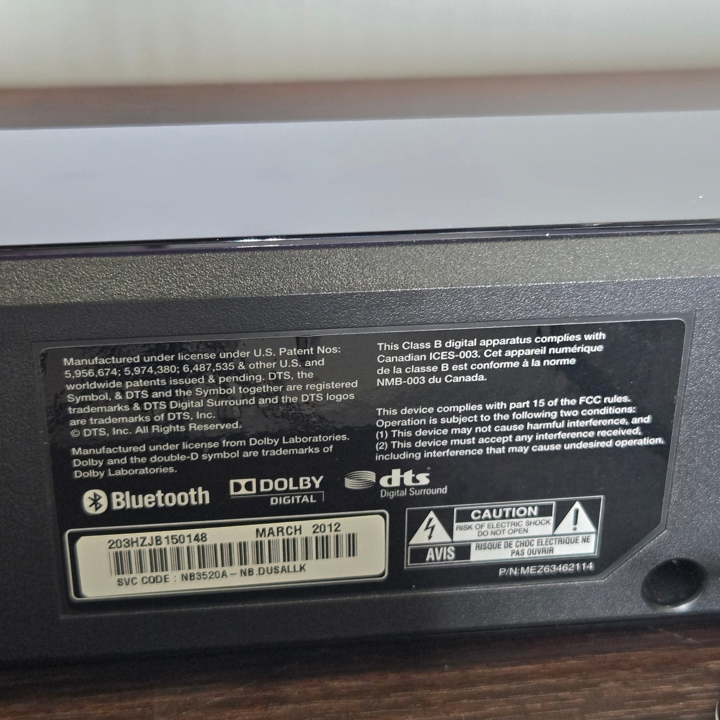 LG Sound Bar Surround Speaker W/ Subwoofer Black NB2420A