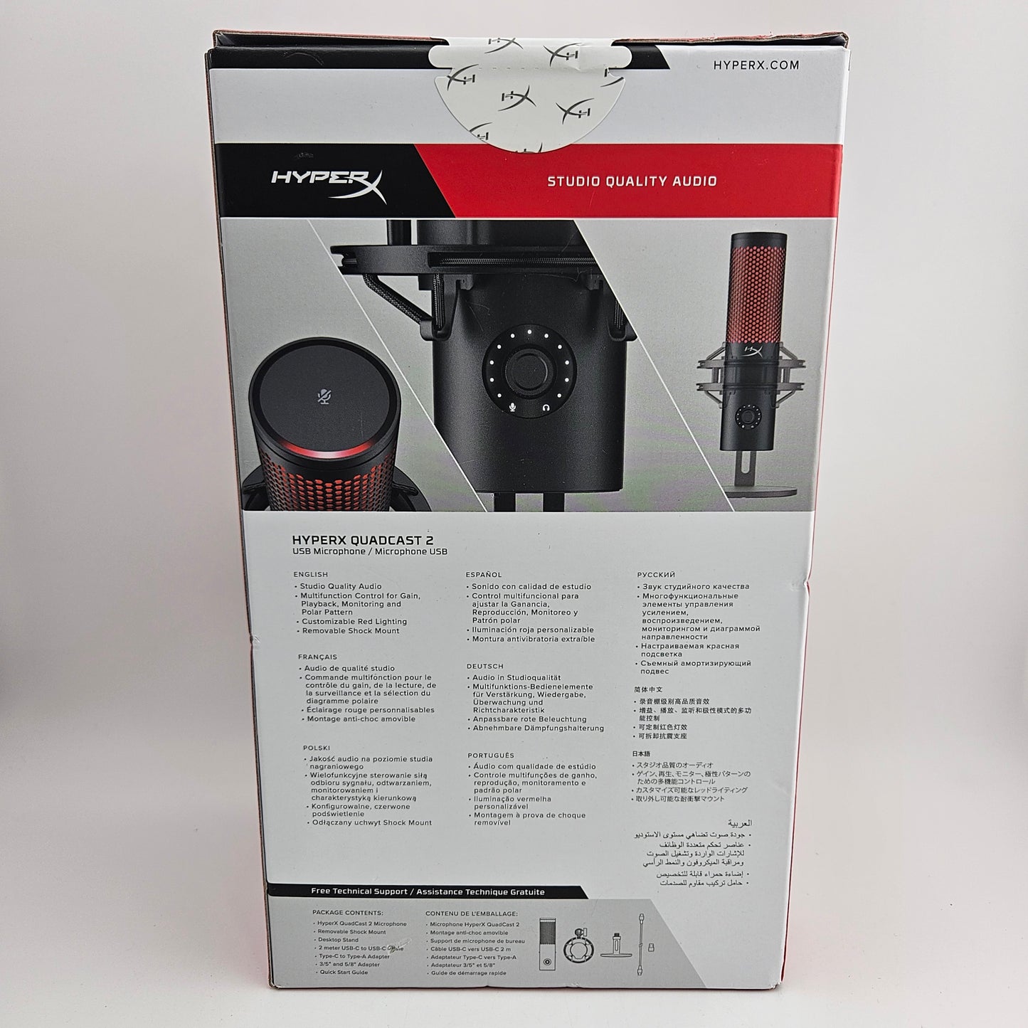 New HyperX Quadcast 2 20 Hz - 20 kHz USB Condenser Gaming Microphone 92642697