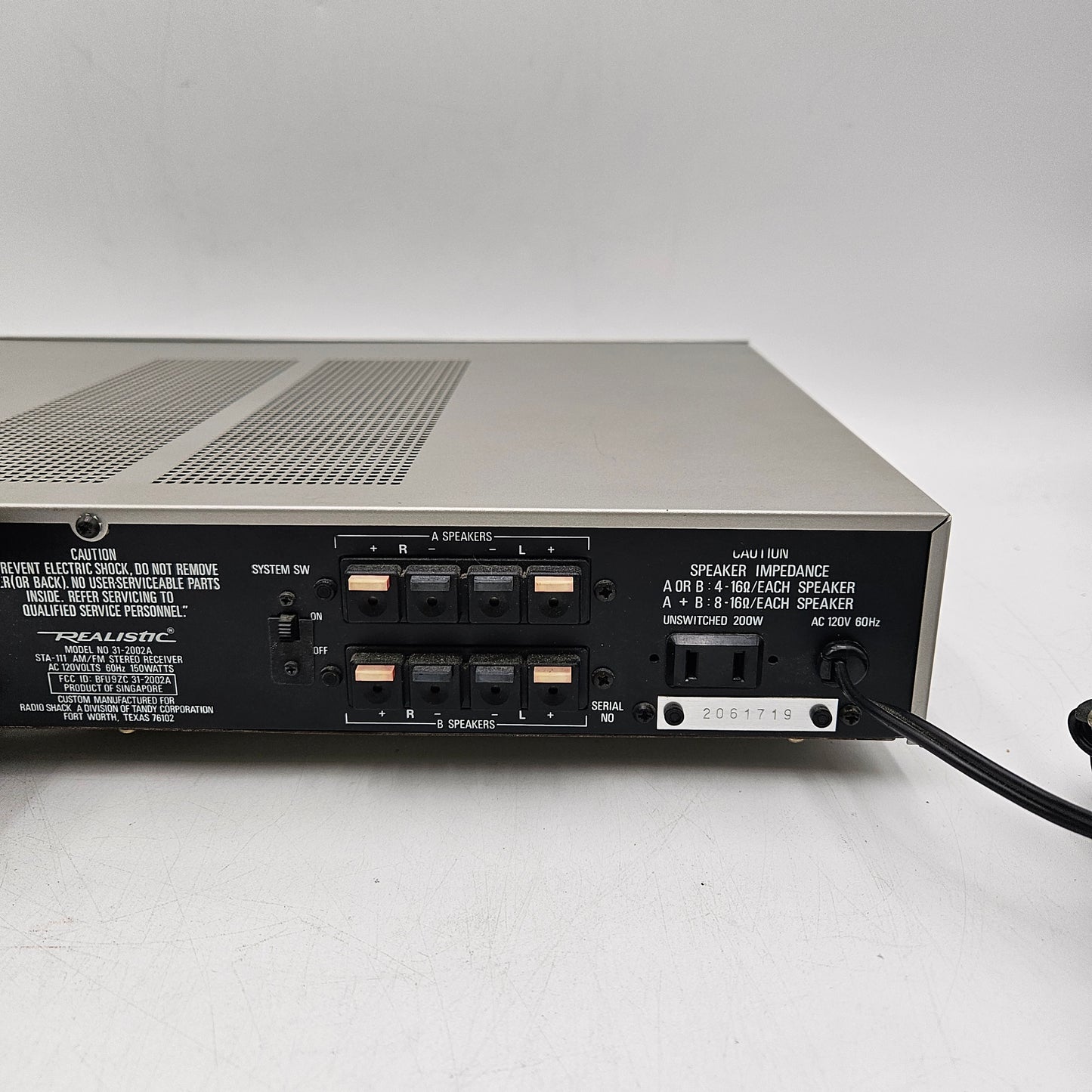 Realistic STA-111  AM/FM Stereo Receiver 31-2002