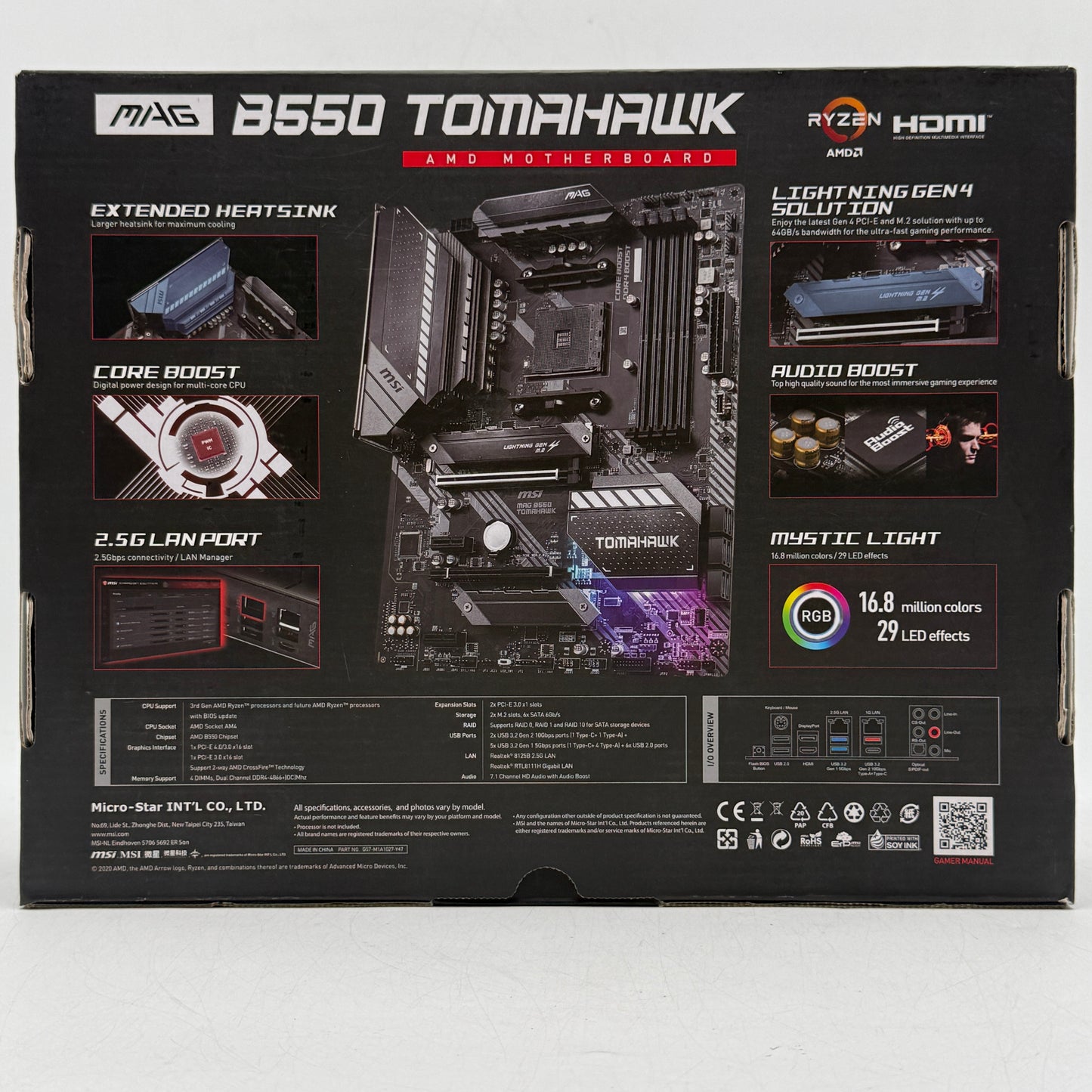 MSi B550 Tomahawk AM4 ATX AMD DDR4 Motherboard