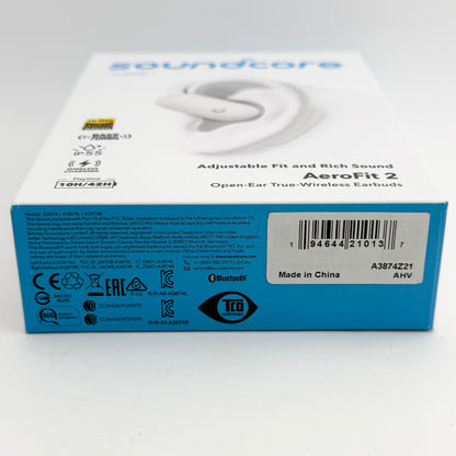 New Soundcore by Anker AeroFit 2 Open Ear True Wireless Earbuds White