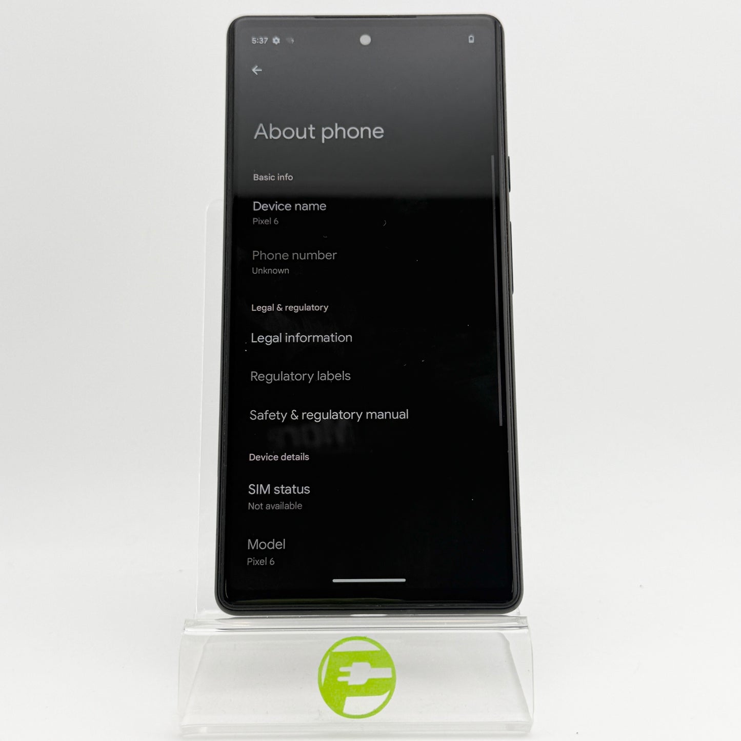 T-Mobile Google Pixel 6 128GB Stormy Black GA02900-US