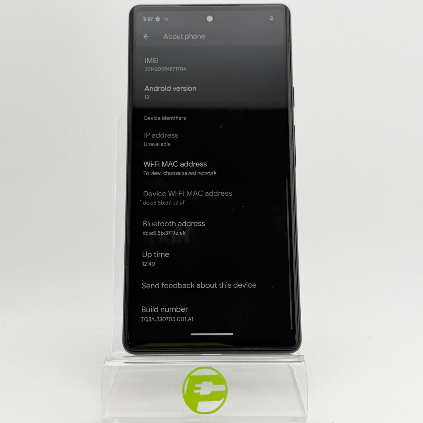 T-Mobile Google Pixel 6 128GB Stormy Black GA02900-US