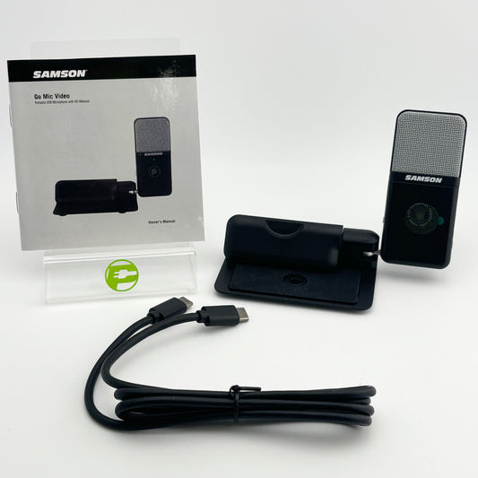 Samson Go Mic Video Portable Multi-Pattern USB Microphone with HD Webcam Black