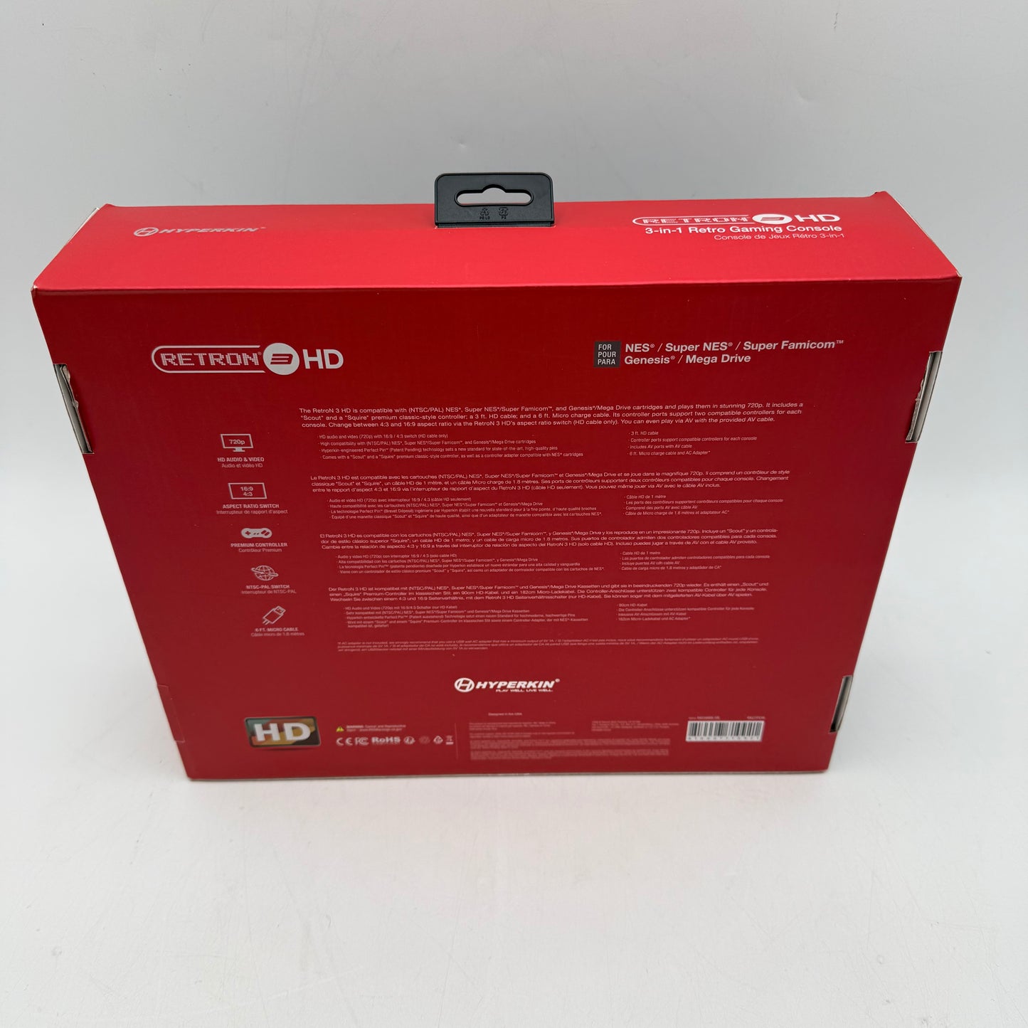 Hyperkin RetroN 3 HD 3-in-1 BLACK for NES, Super Famicom, and Genesis/Mega Drive