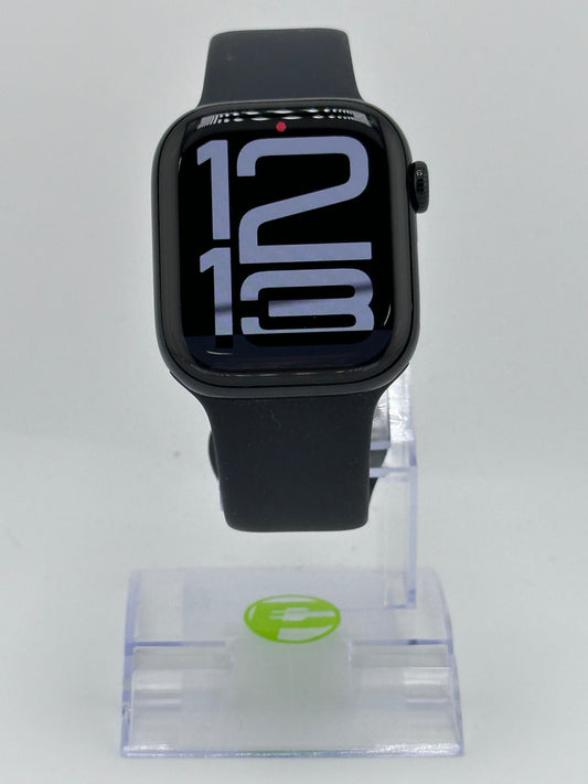 Unlocked Apple Watch Series 10 42MM Black Aluminum Black Sport Band MWX73LW/A