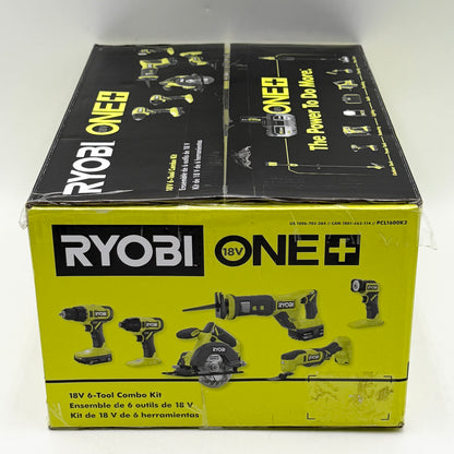 New RYOBI 18V One+Cordless 6-Tool Combo Kit w/ 1.5 Ah Battery 4.0 Ah Battery And Charger