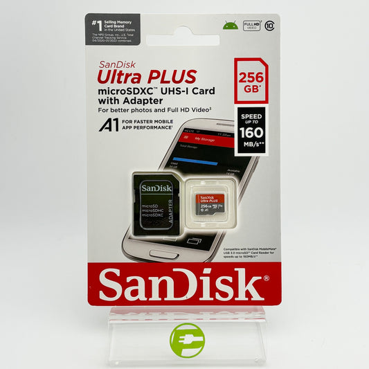 New Sandisk Ultra Plus MicroSD Memory Card, 256GB SDSQUBL-256G-AN6MA