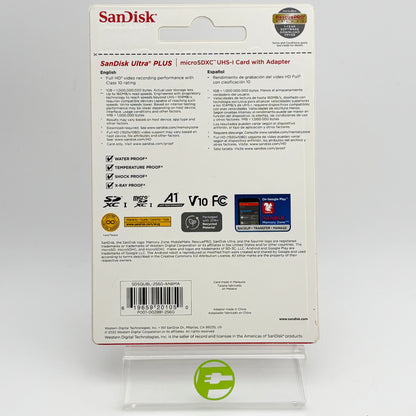 New Sandisk Ultra Plus MicroSD Memory Card, 256GB SDSQUBL-256G-AN6MA