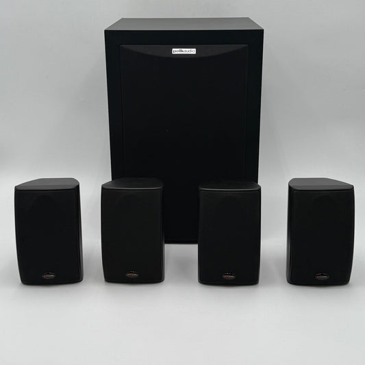 Polk Audio 8 Subwoofer RM6750 + 4 Polk RM6751 Satellite Speakers with mounts