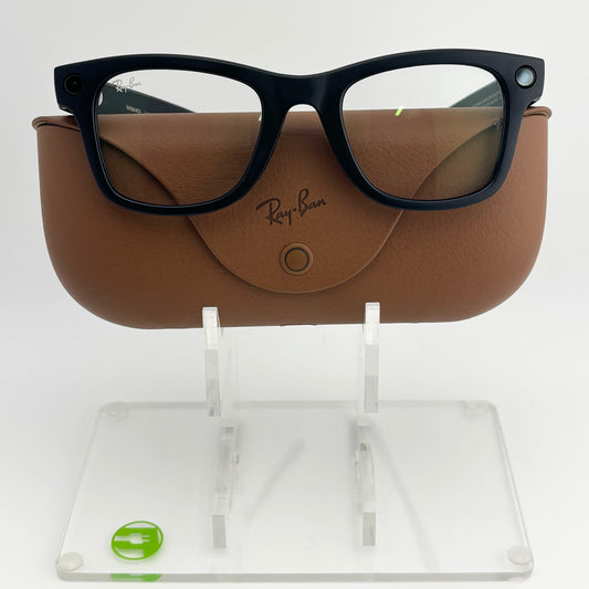 Ray-Ban Meta Wayfarer AI Smart Glasses Matte Black with clear lenses