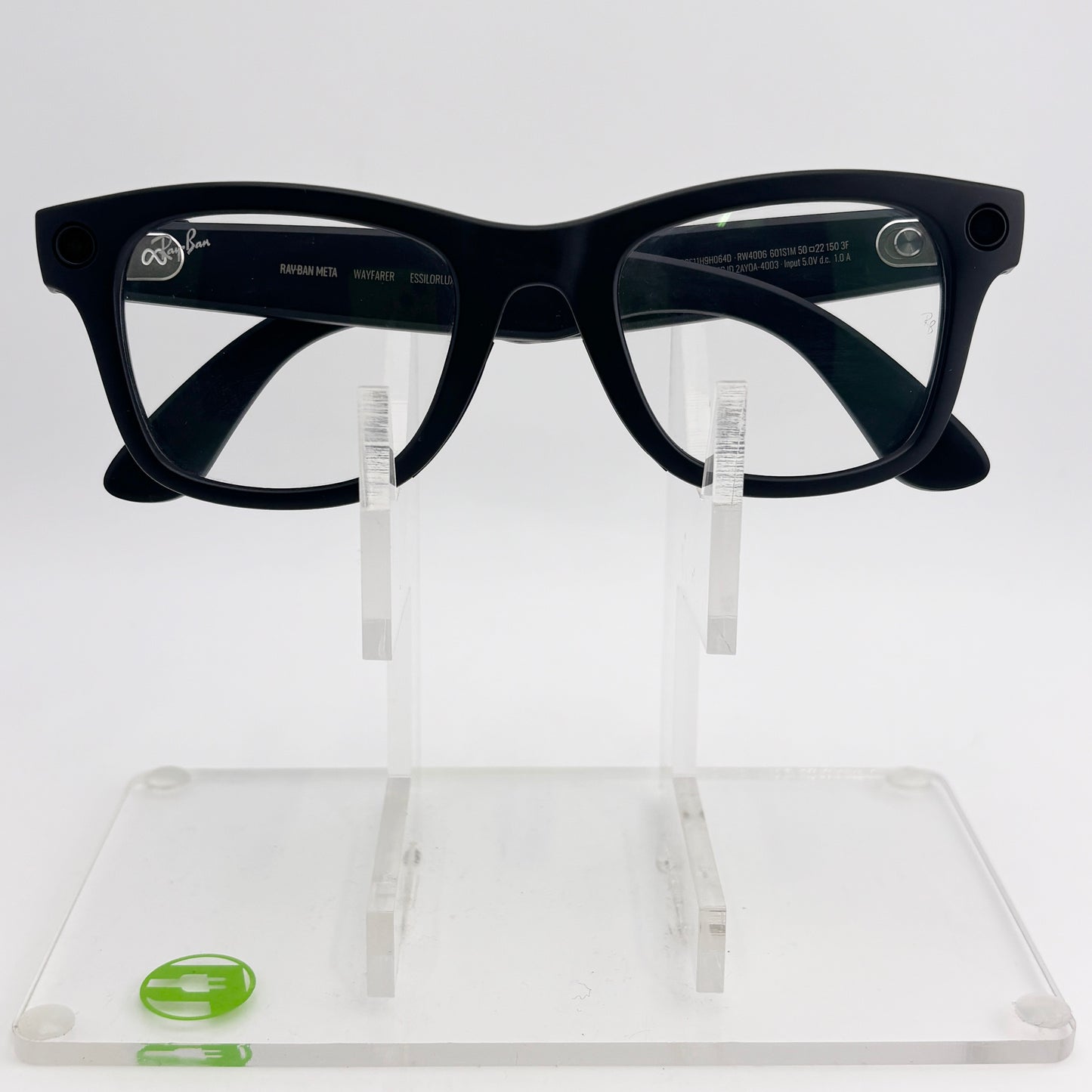 Ray-Ban Meta Wayfarer AI Smart Glasses Matte Black with clear lenses