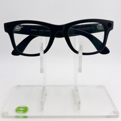 Ray-Ban Meta Wayfarer AI Smart Glasses Matte Black with clear lenses