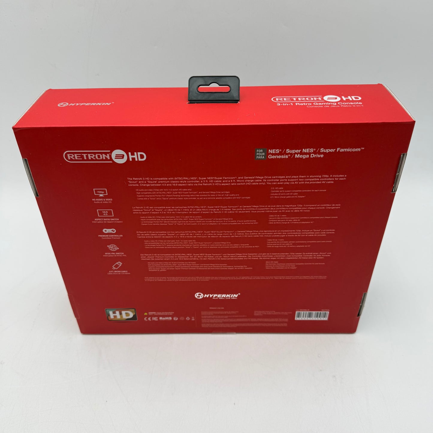 Hyperkin RetroN 3 HD 3-in-1 RED for NES, Super Famicom, and Genesis/Mega Drive