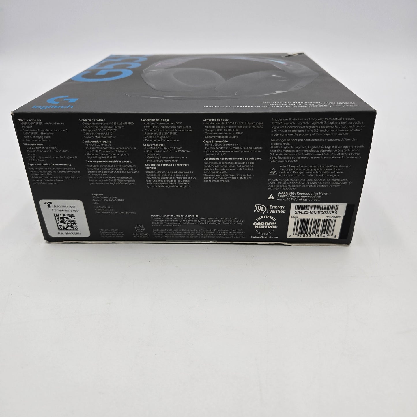 Logitech G535 Lightspeed Wireless Gaming Headset Black