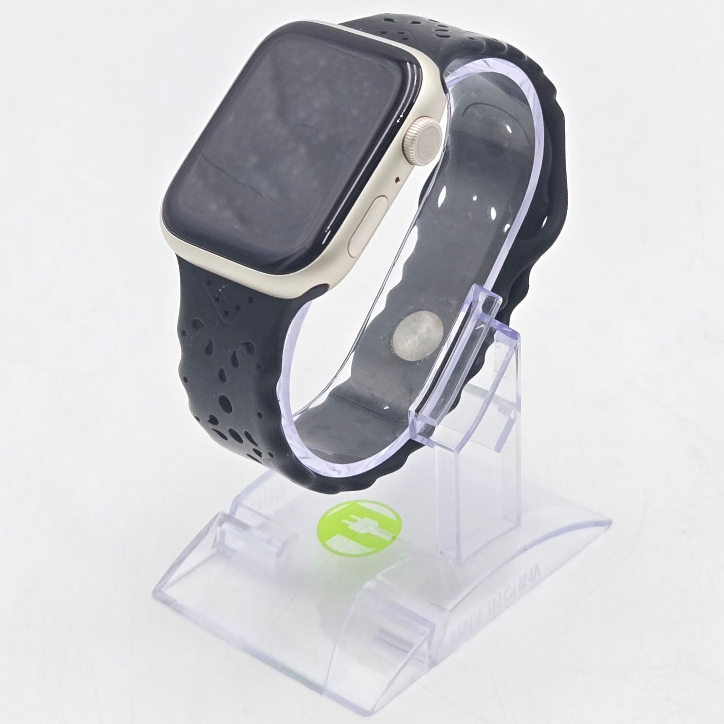 GPS Only Apple Watch Series 7 45MM Natural Aluminum Black Braided Loop MKN63LL/A