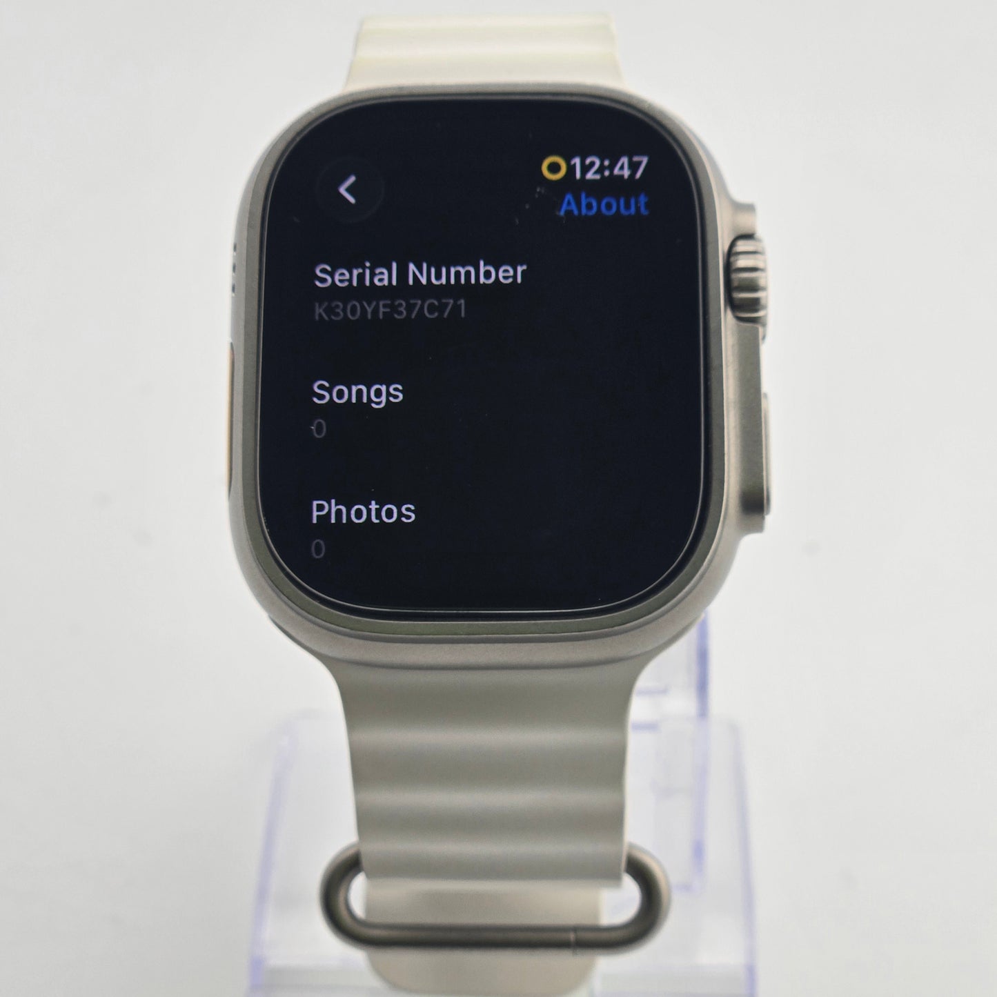 Unlocked Apple Watch Ultra 49MM Natural Titanium White Ocean Band MNH83LL/A