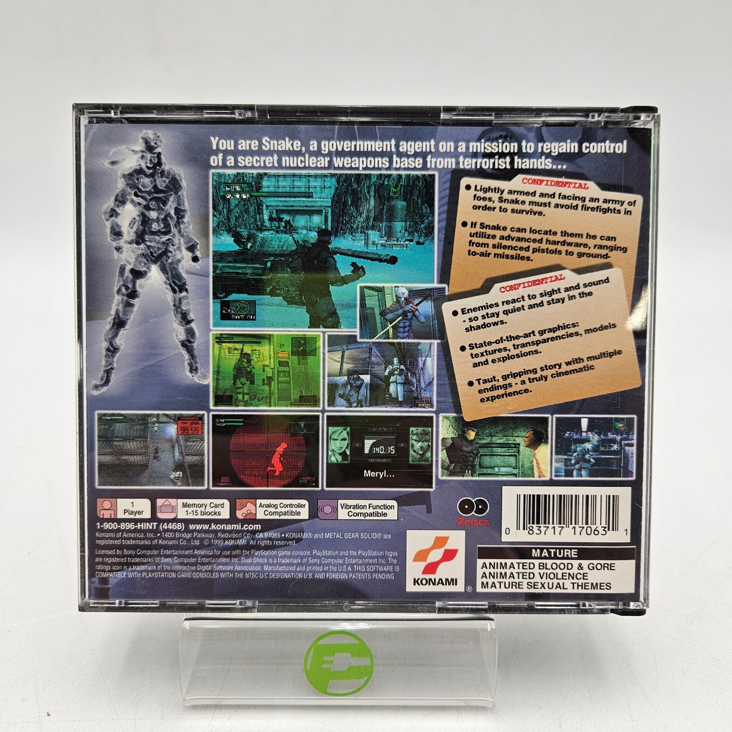 Metal Gear Solid [Greatest Hits] (Sony PlayStation 1 PS1, 1998)