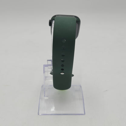GPS Only Apple Watch Series 7 41MM Stainless Steel Green Sport Band MKN03LL/A