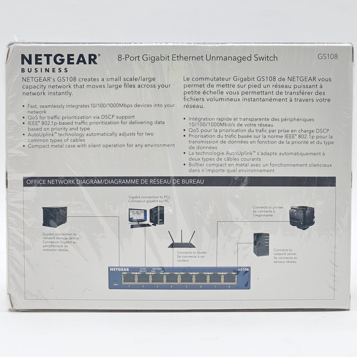 New Netgear ProSAFE 8-Port Gigabit Unmanaged Switch gs108