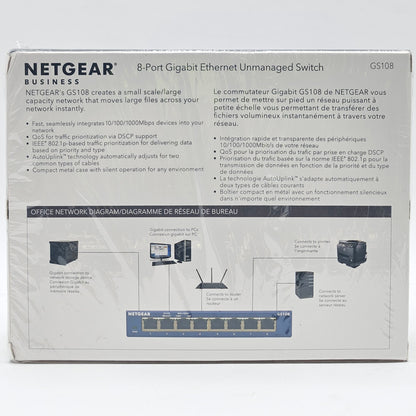New Netgear ProSAFE 8-Port Gigabit Unmanaged Switch gs108