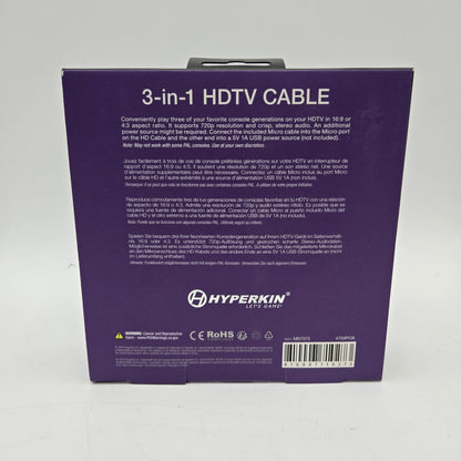 New Hyperkin 3-in-1 HDTV 7 ft. HDMI Cable for GameCube/ N64/ SNES
