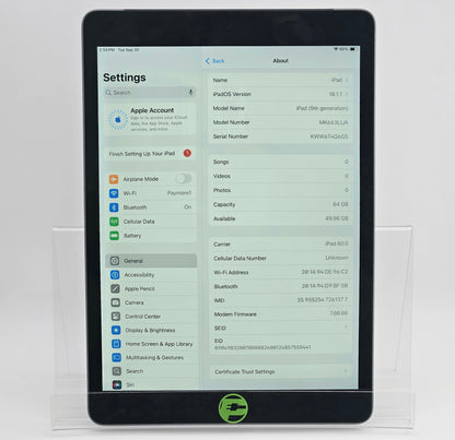 Apple iPad 9th Gen 64GB Space Gray MK663LL/A