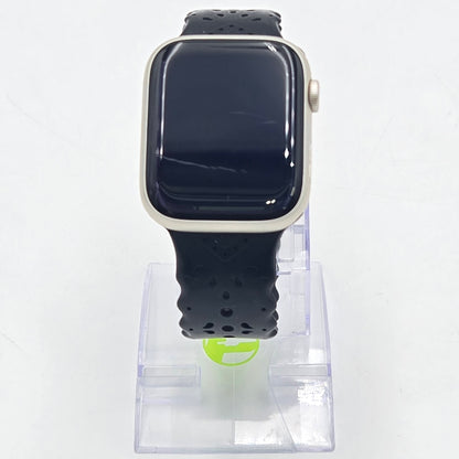 GPS Only Apple Watch Series 7 45MM Natural Aluminum Black Braided Loop MKN63LL/A