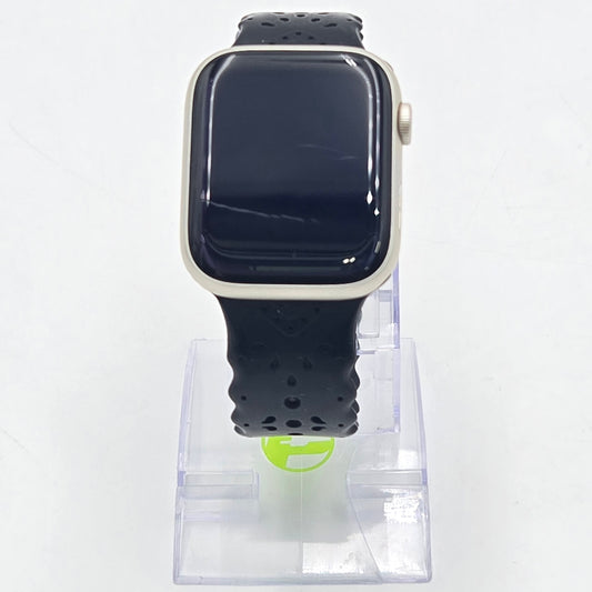 GPS Only Apple Watch Series 7 45MM Natural Aluminum Black Braided Loop MKN63LL/A