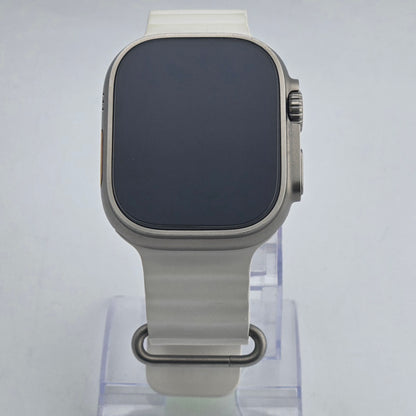 Unlocked Apple Watch Ultra 49MM Natural Titanium White Ocean Band MNH83LL/A