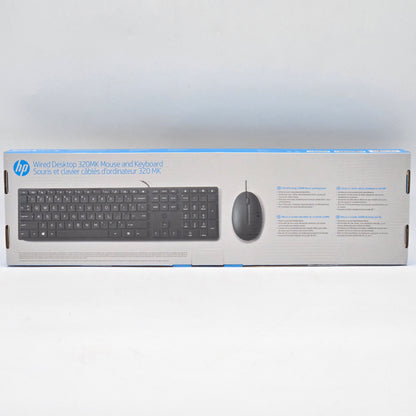 New HP Wired Desktop 320MK Mouse and Keyboard L94484-001