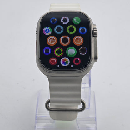 Unlocked Apple Watch Ultra 49MM Natural Titanium White Ocean Band MNH83LL/A