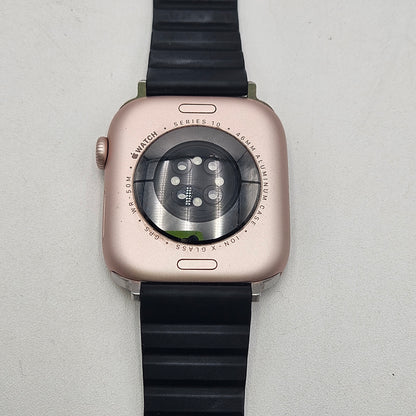 GPS Only Apple Watch Series 10 46MM Rose Gold Aluminum Blue Sport Loop MWWU3LW/A