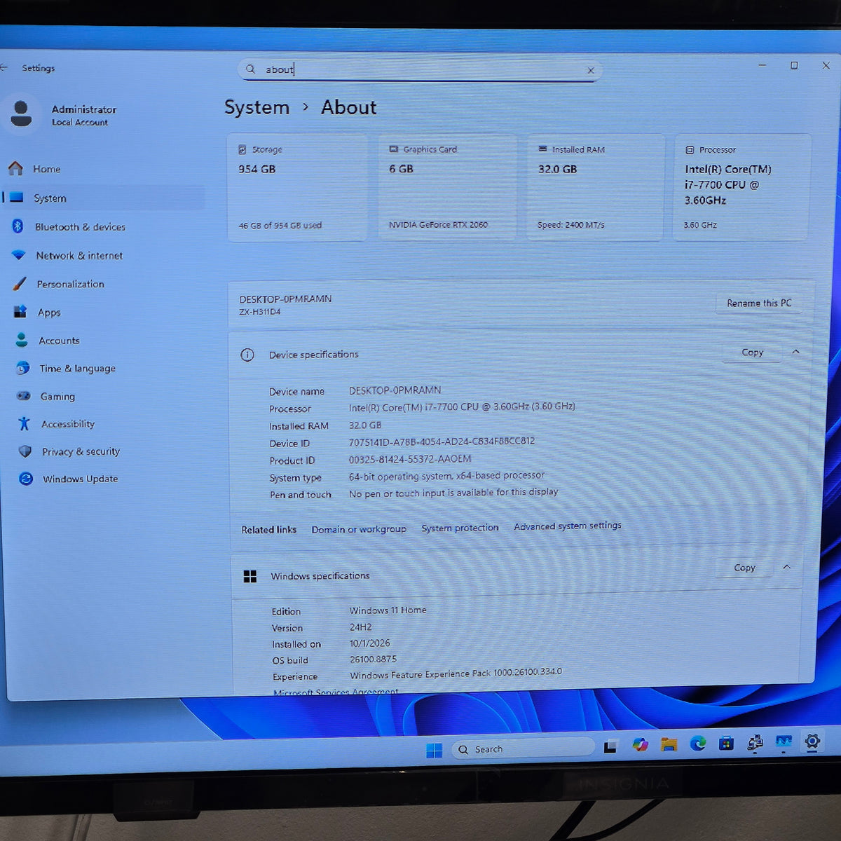Zer-Lon Custom PC Core i7-7700 3.60GHz 32GB RAM 1TB SSD Nvidia GeForce RTX 2060